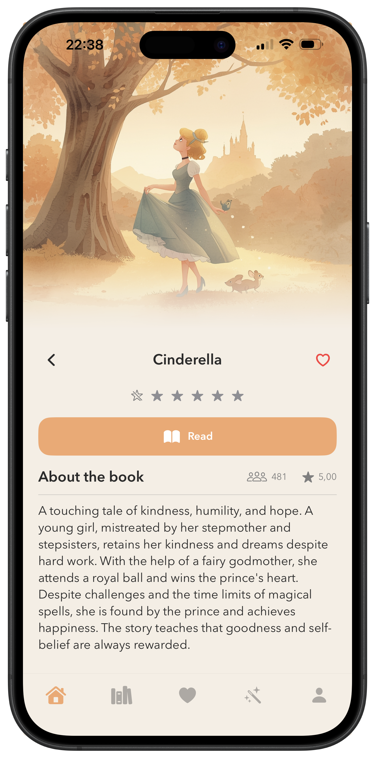 LullaBook app screenshot showing bedtime story